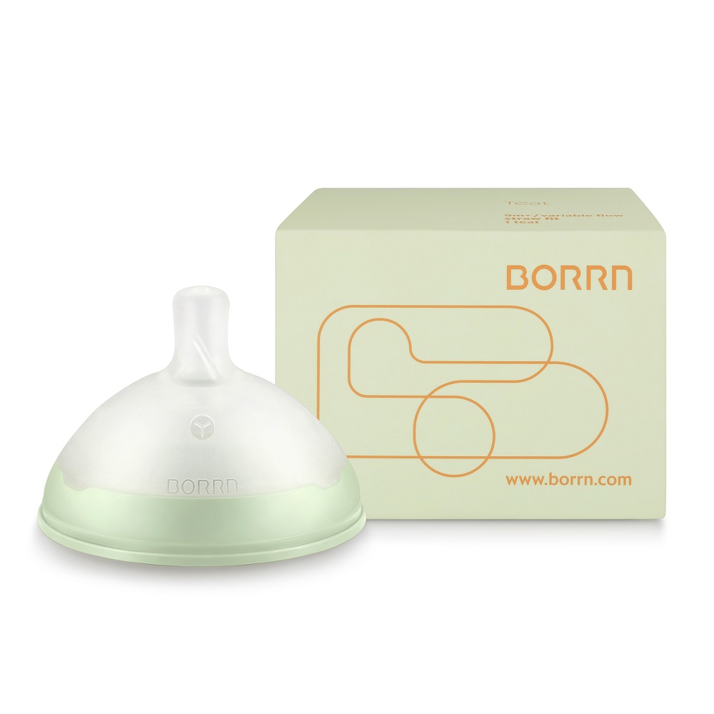 Borrn - Replacement Fast Flow Teat For Baby Straw Bottle - Green