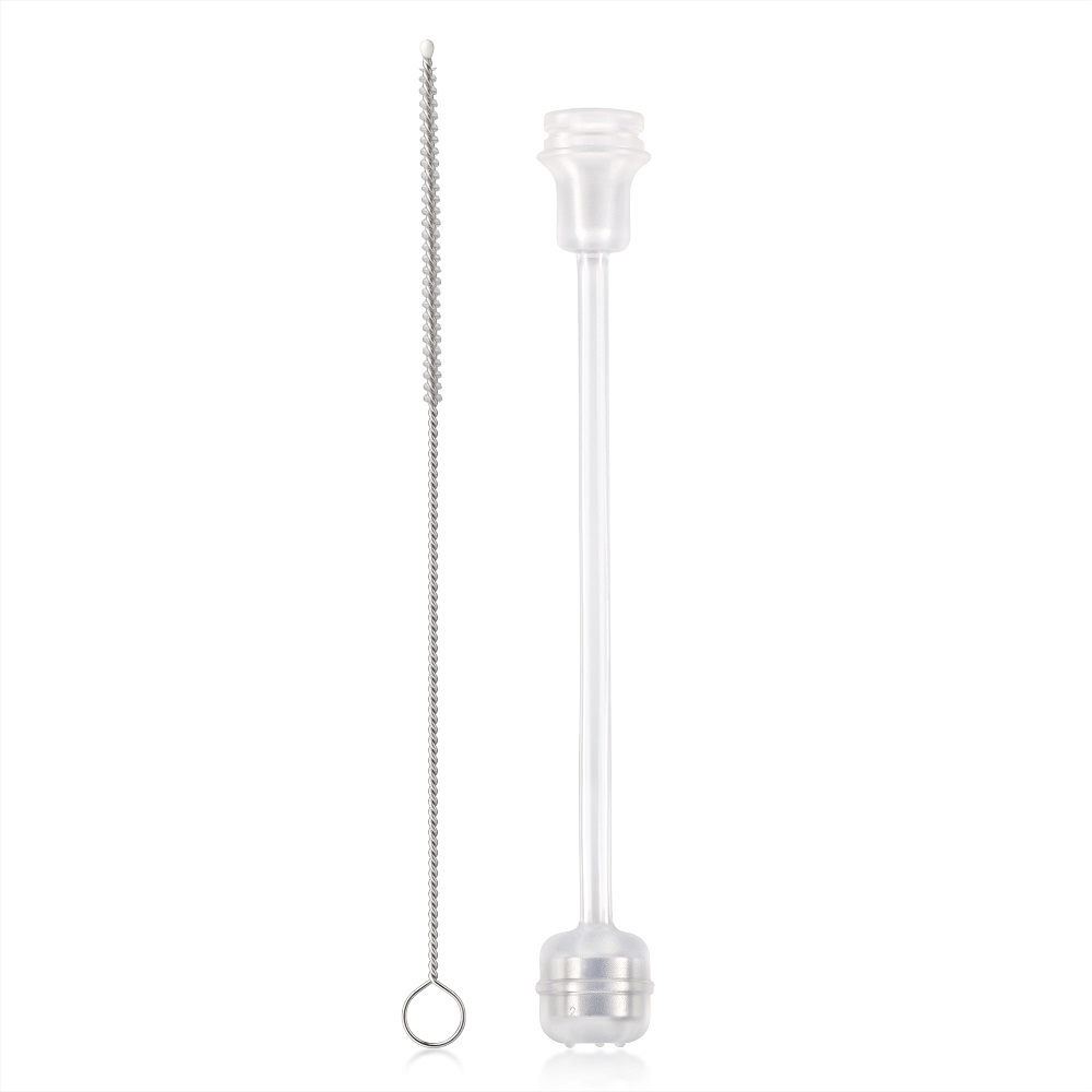Borrn - Silicone Brush And Straw Set Only - Clear - 2 Pcs