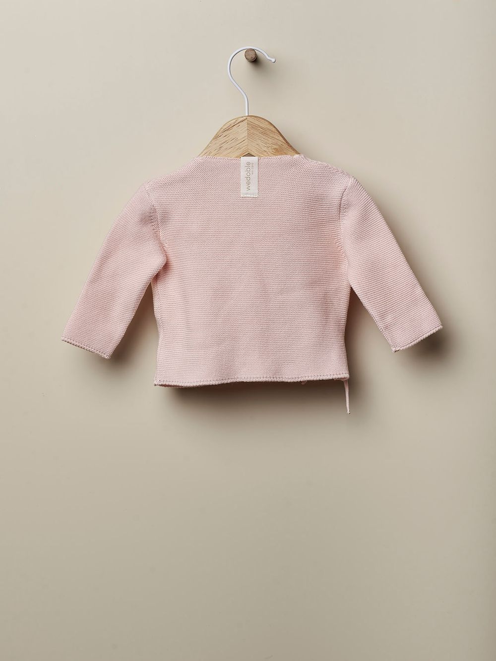 Wedoble - Organic Cotton Knitted Wrap-Up Cardigan - Soft Pink_1M