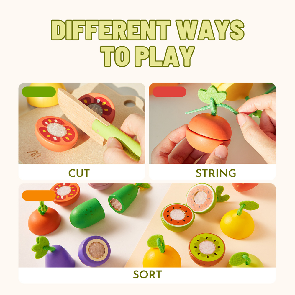 Mideer - Wooden Chopping Set - 15pcs