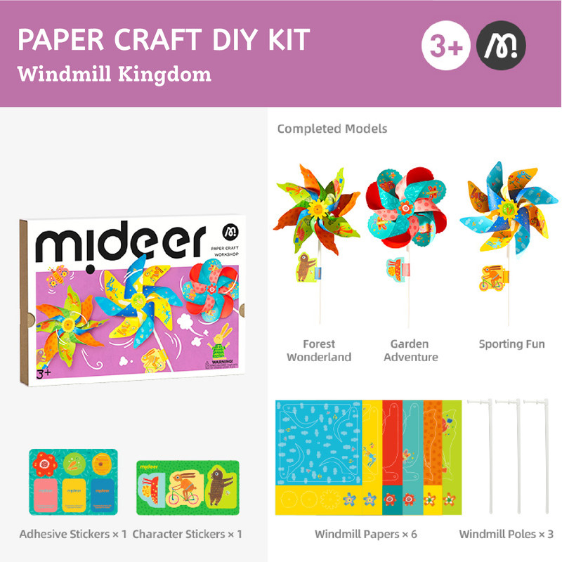 Mideer - Paper Craft DIY Kit - Windmill Kingdom