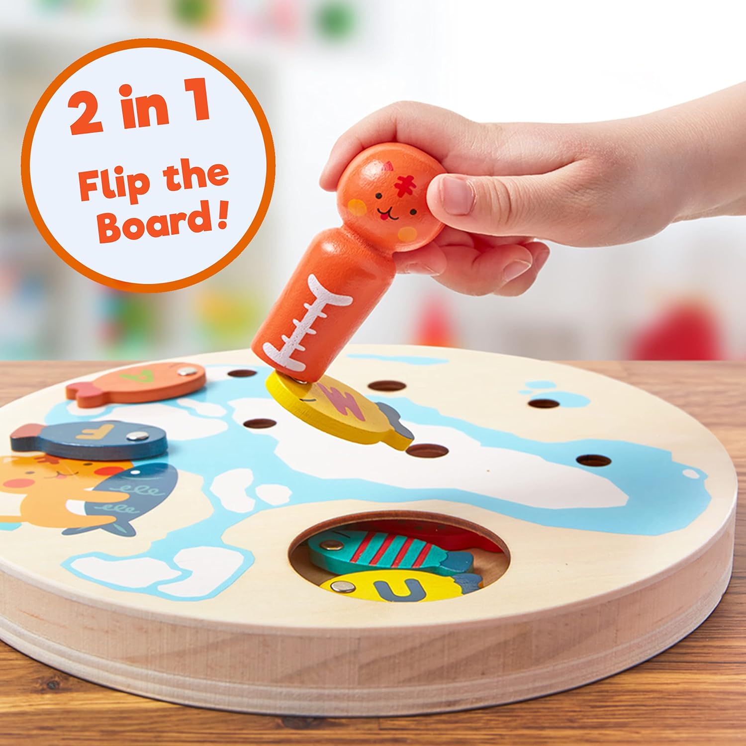 ESSEN - Magnetic Wooden Fishing Game Toy