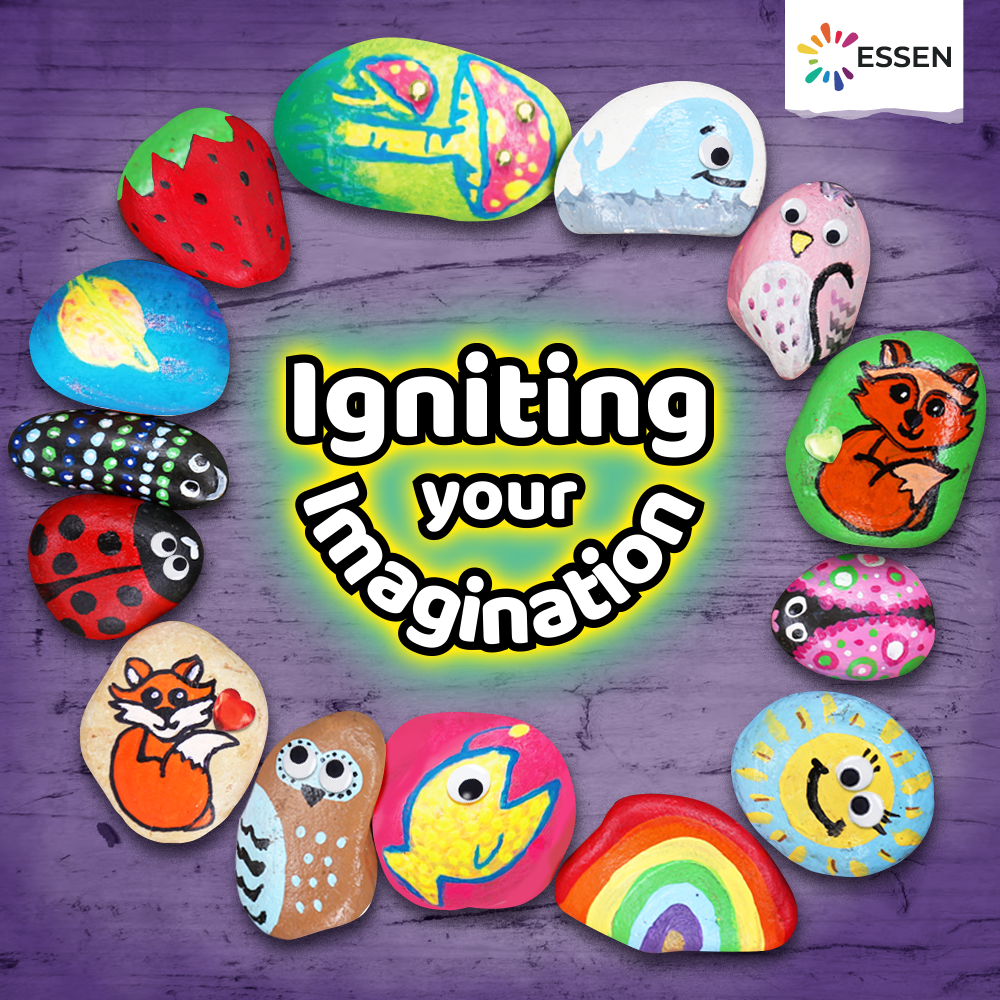 Essen - Rock Painting Kit Glow In Dark Diy Art Craft For Kids