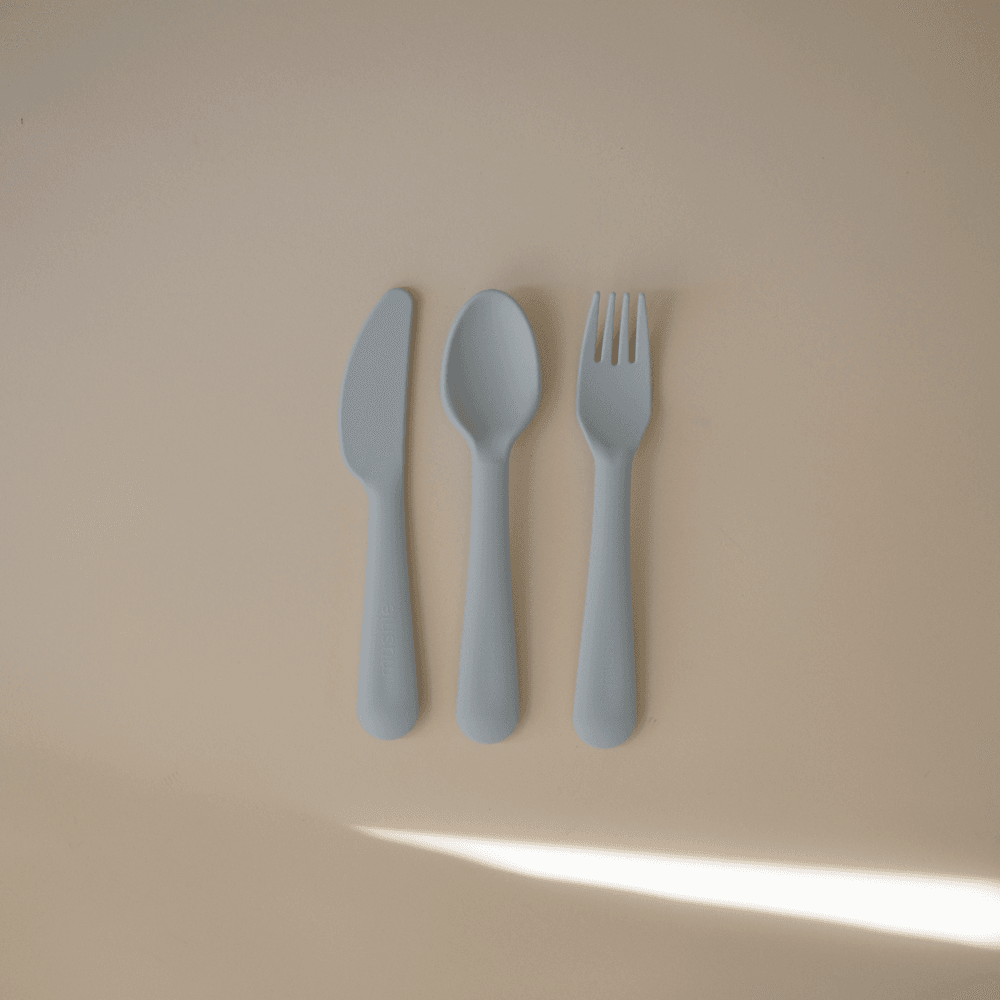 Mushie - Dinnerware Cutlery Set - Blue - 3 Pcs