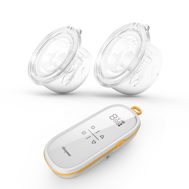 Doopser - Double Electric Wearable Breast Pump Kit - White/Orange