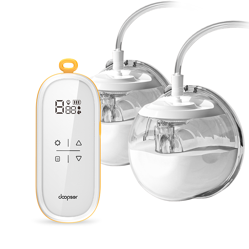 Doopser - Double Electric Wearable Breast Pump Kit - White/Orange