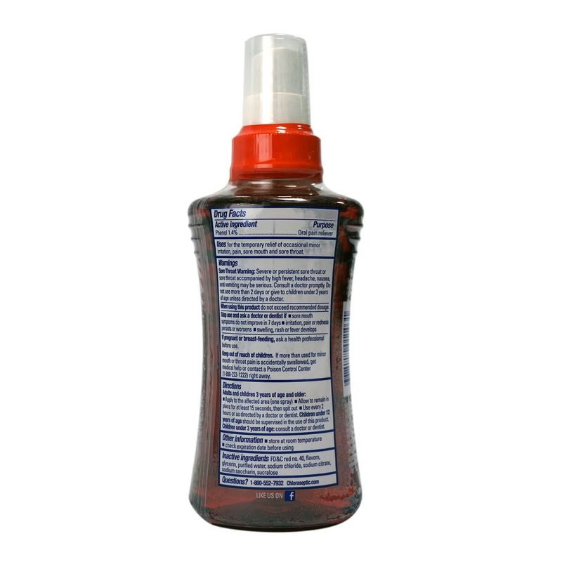 Chloraseptic Sore Throat Oral Pain Reliever Spray - Cherry Flavour - 177 ml