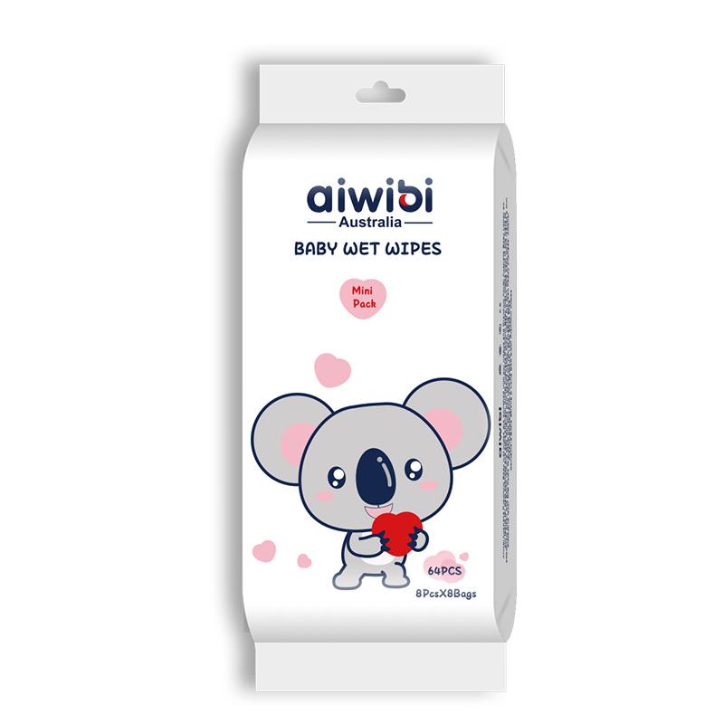 Aiwibi - Mini Baby Wet Wipes - Pack of 5 - 320pcs