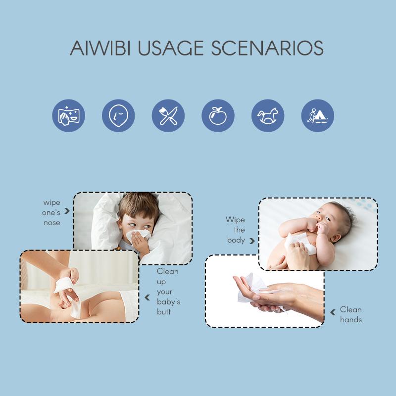 Aiwibi - Mini Baby Wet Wipes - Pack of 5 - 320pcs
