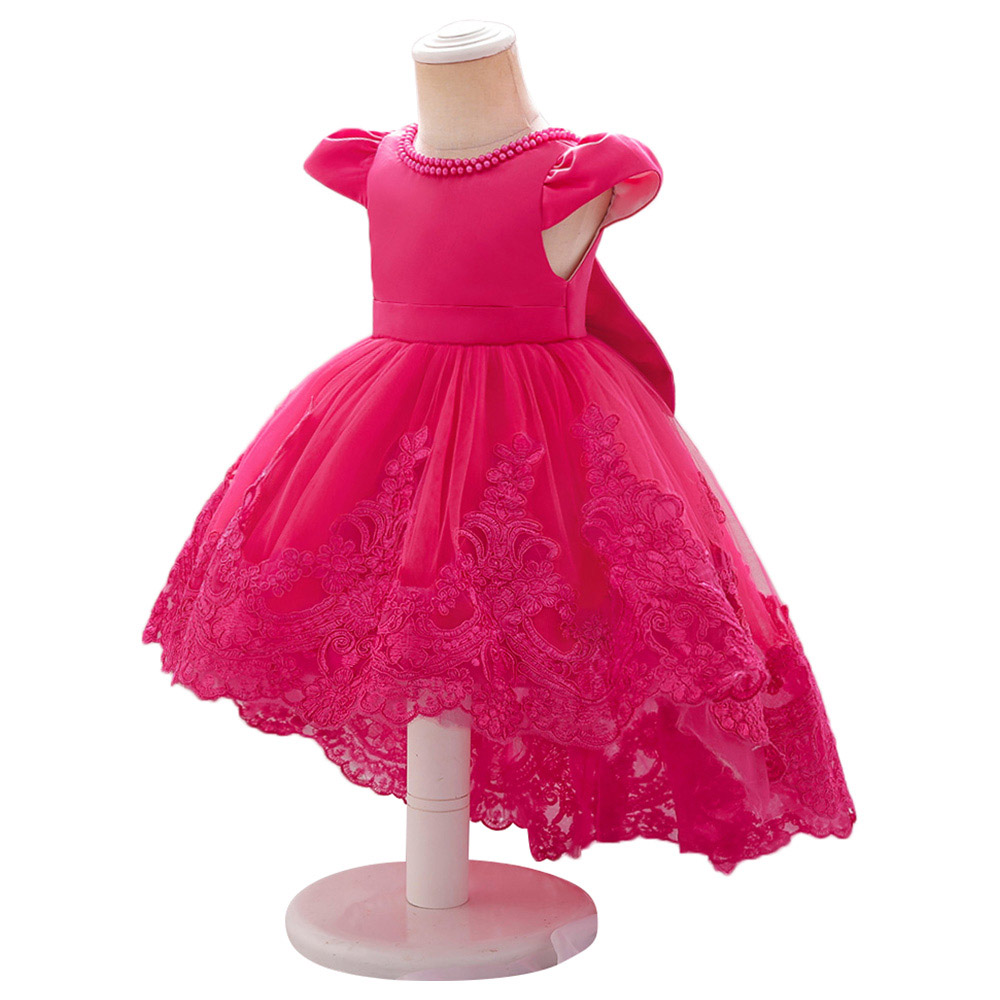 Ddaniela - Embroidery Princess Dress - Hot Pink