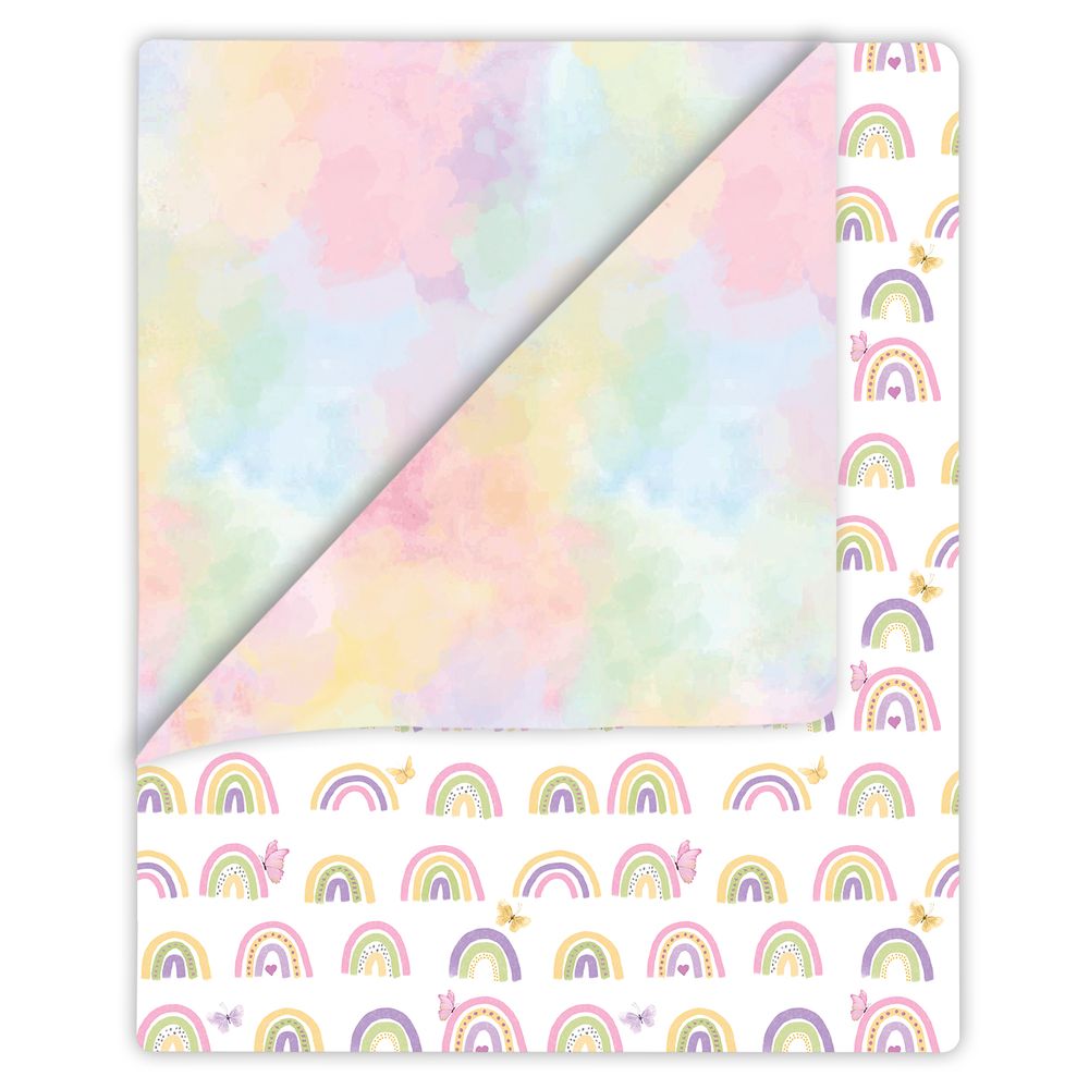 فانسي فلاف - طقم لحاف من القطن العضوي للأطفال الصغار - رينبو دريمز - 5 قطع