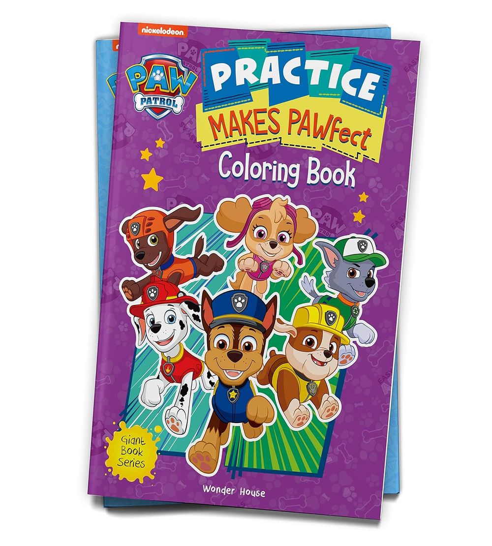 Practice Makes Pawfect: Paw Patrol Giant Coloring Book For Kids