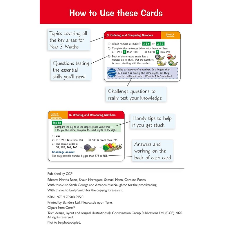 بطاقات أسئلة تدريبية في الرياضيات للمرحلة الأساسية الثانية - السنة الثالثة