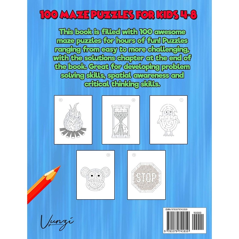 100 Maze Puzzles Book For Kids