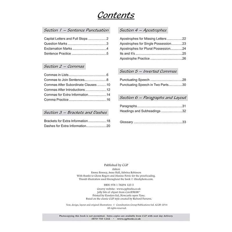 كتاب أسئلة مُوجَّه حول علامات الترقيم مع الإجابات، مُخصَّص لمادة اللغة الإنجليزية للصف الخامس (المرحلة الأساسية الثانية).