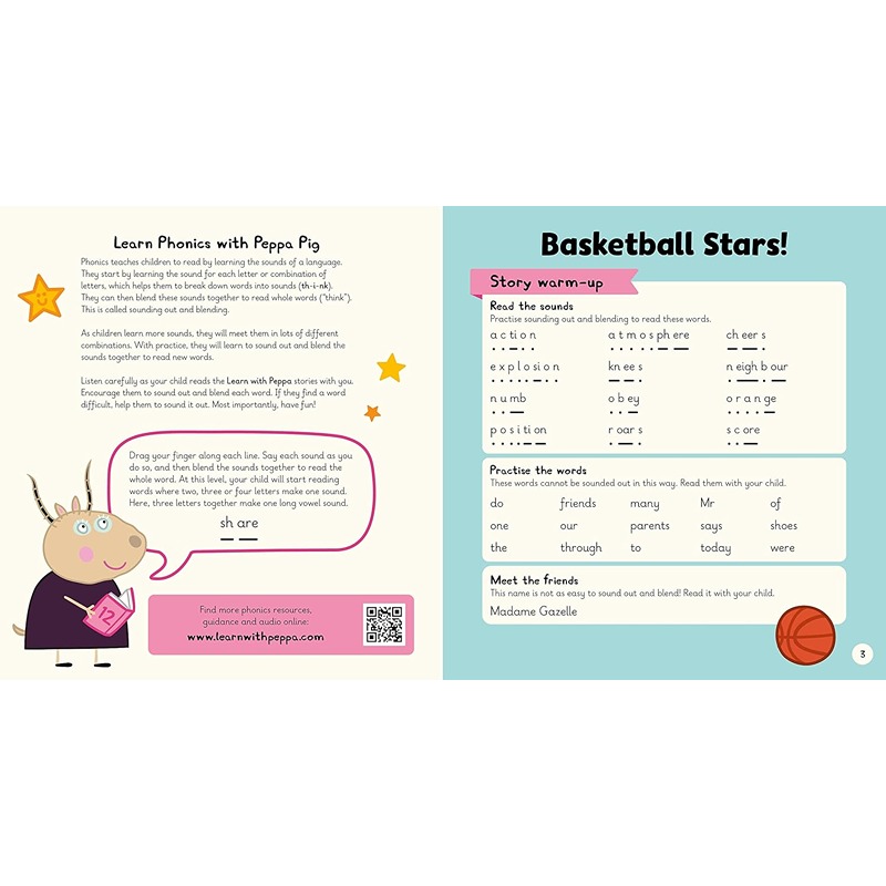 Learn With Peppa Pig Level 5 Book 12: Basketball Stars Phonics Reader