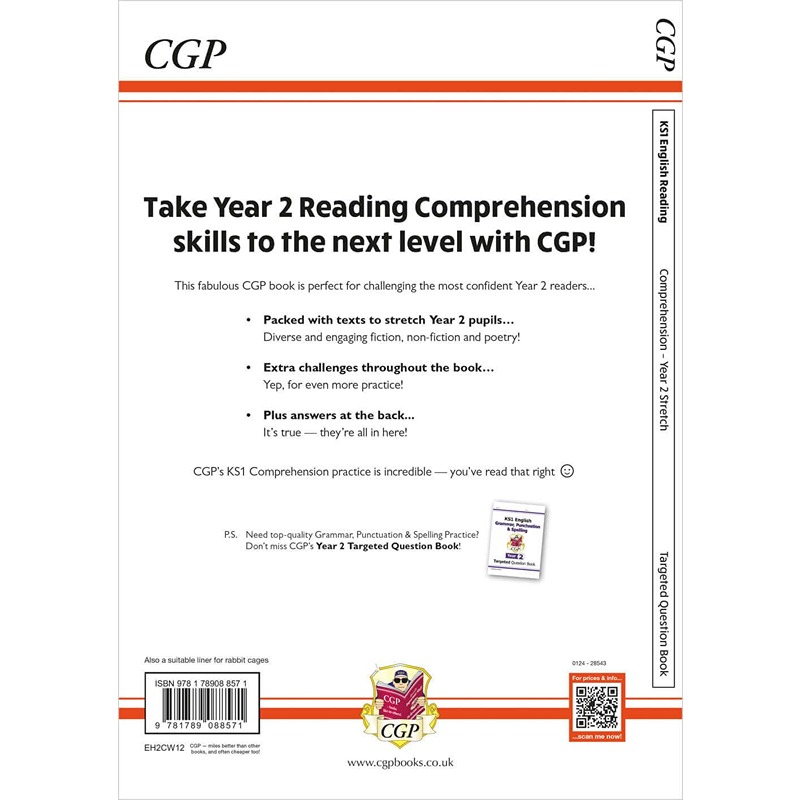 KS1 English Year 2 Stretch Reading Comprehension Targeted Question Book With Answers