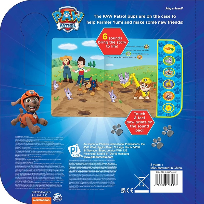 Nickelodeon Paw Patrol Pawsome Farm Friends Sound Book