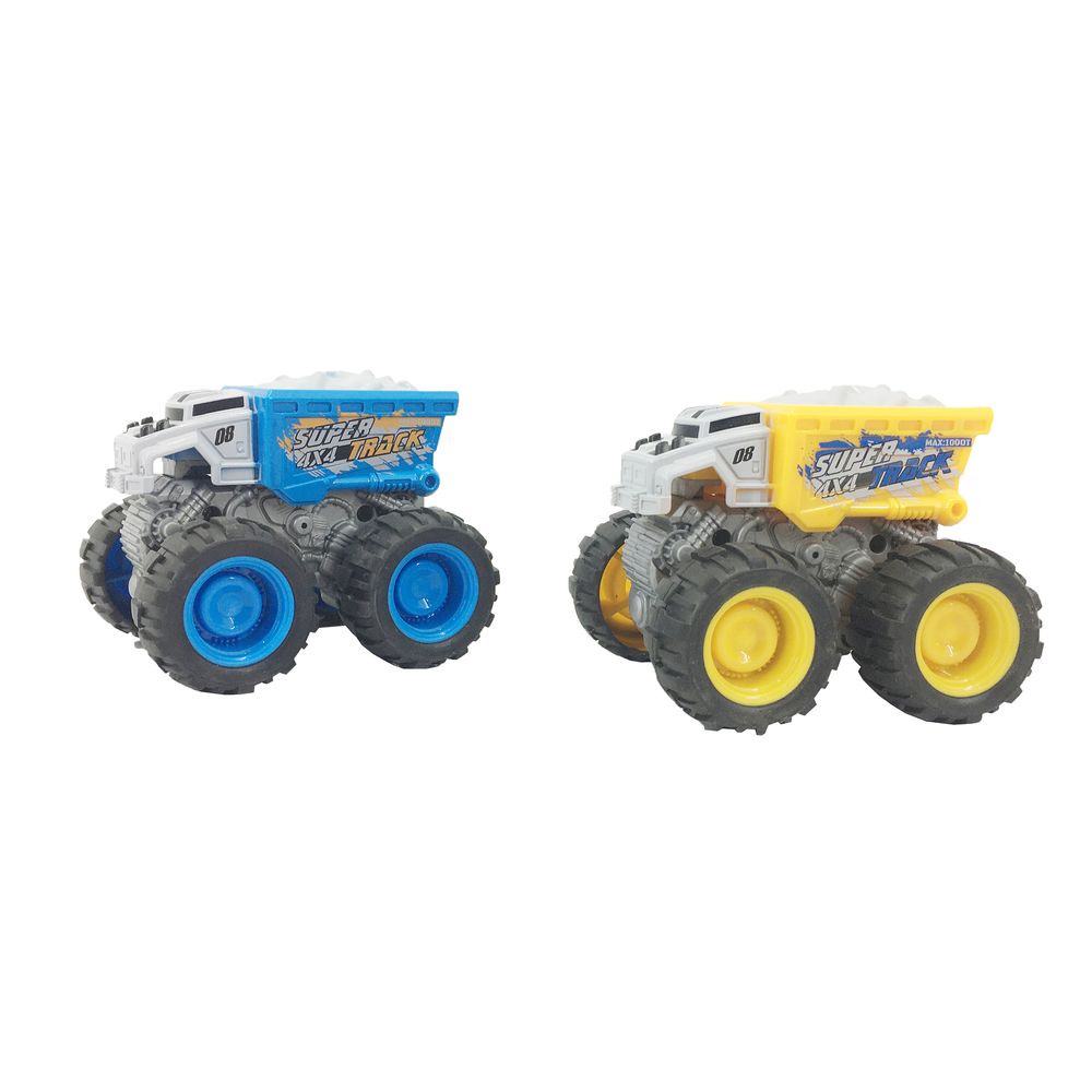 Galaxy Toys - 4WD Series Friction Truck - YelloWithBlue - Color May Vary - 1 Pc
