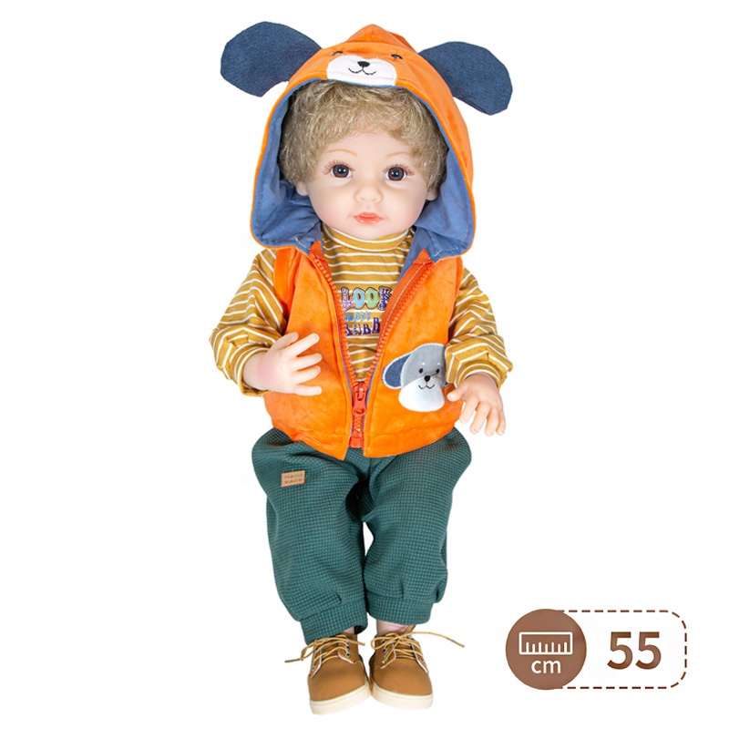 Baby So Lovely - Reborn Boy Lifelike Baby Doll - Orange - 55 cm