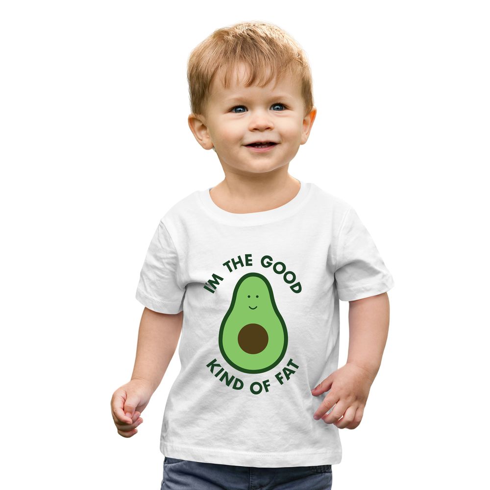 Matching Family Outfits - I Am The Good Kind of Fat Avocado Printed Kids T-Shirt - White