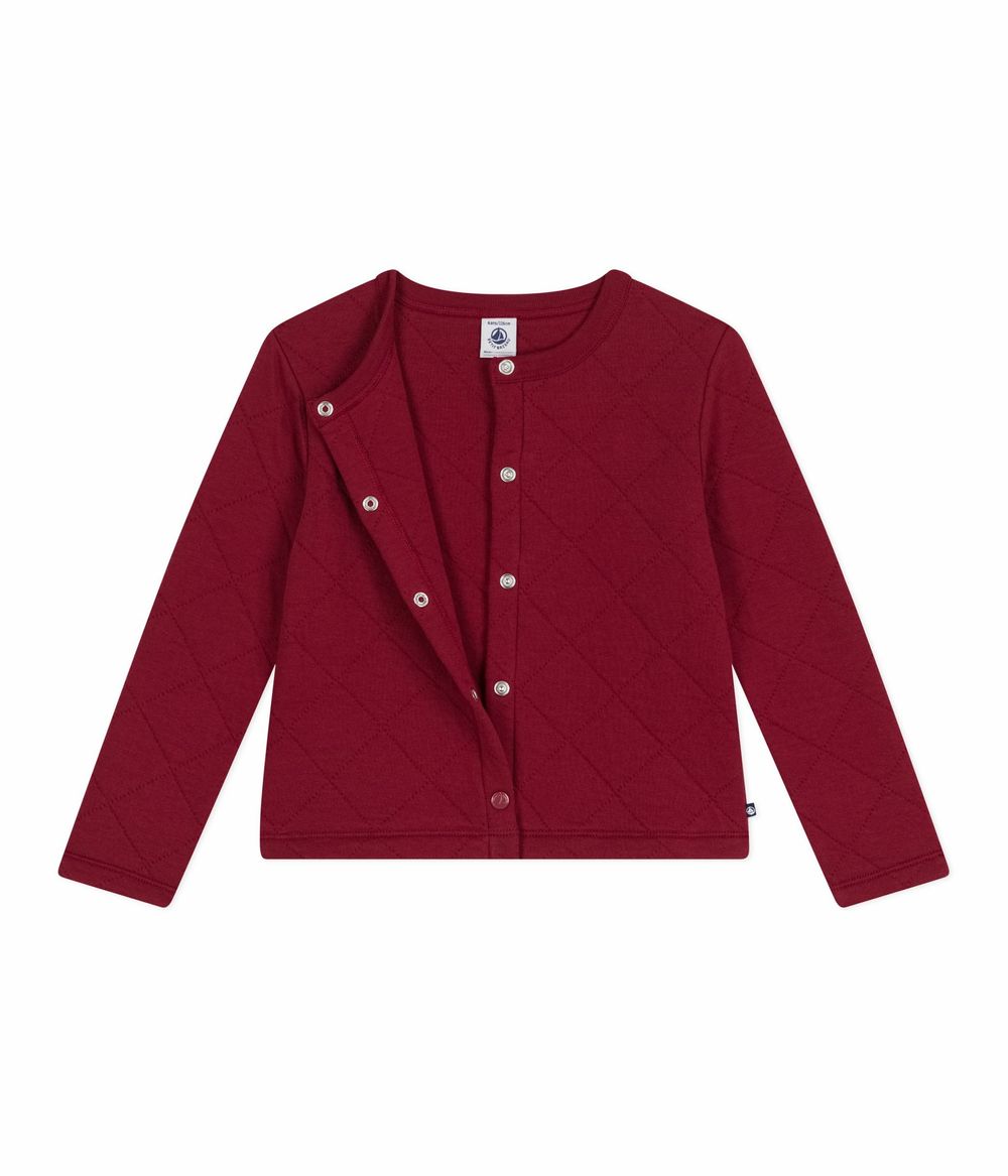 Petit Bateau - Kids Plain Cotton Cardigan - Amarante