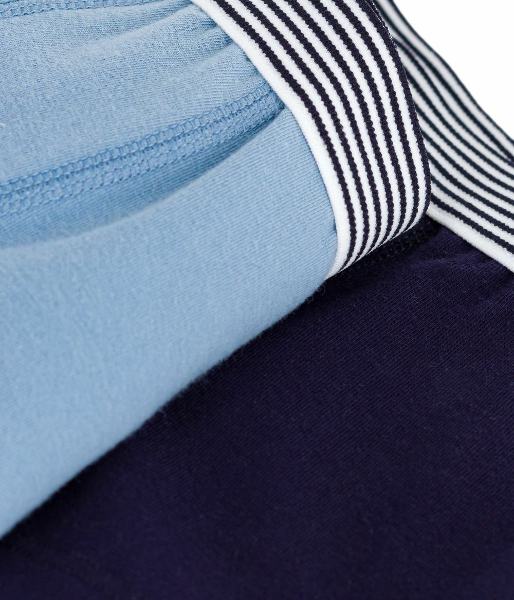 Petit Bateau - 2pc-Set - Boys' Plain Elasticated Boxers - Blue