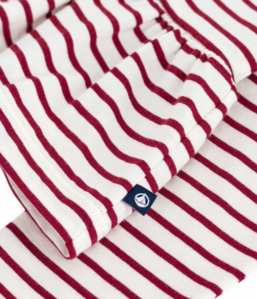 Petit Bateau - Girl's Cotton Breton Top - Amarante White/Red