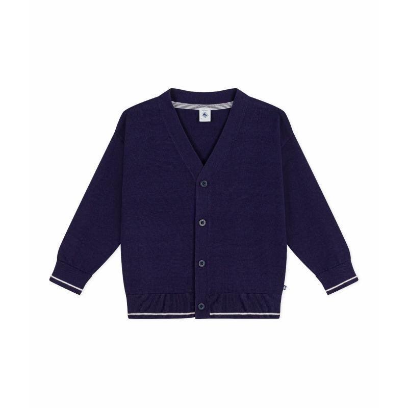 Petit Bateau - Boy's Plain Cardigan - Blue