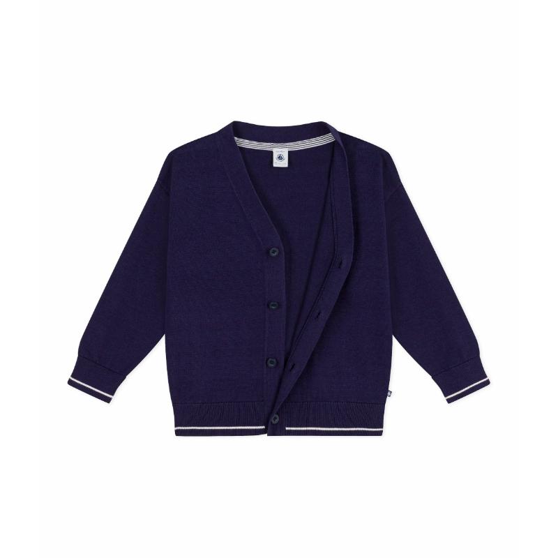 Petit Bateau - Boy's Plain Cardigan - Blue