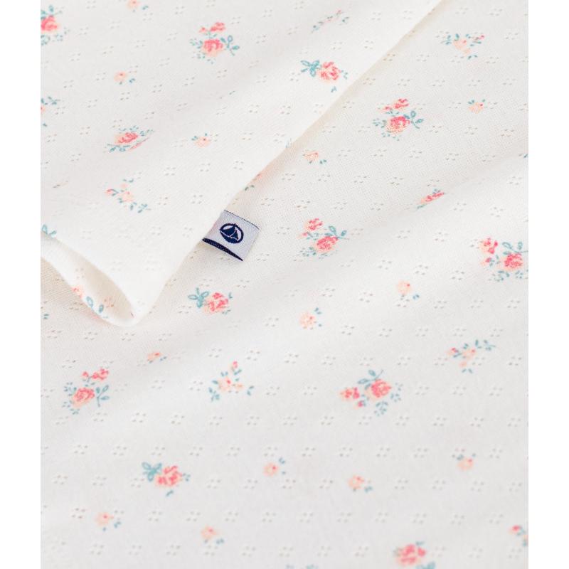 Petit Bateau - Girl's Floral Print Openwork Nightdress - Marshmallow White