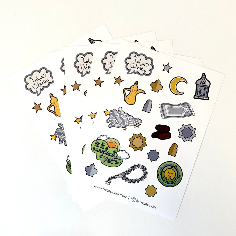 Maison Tini Ramadan Sticker Pack - 5 sheets - 100 stickers
