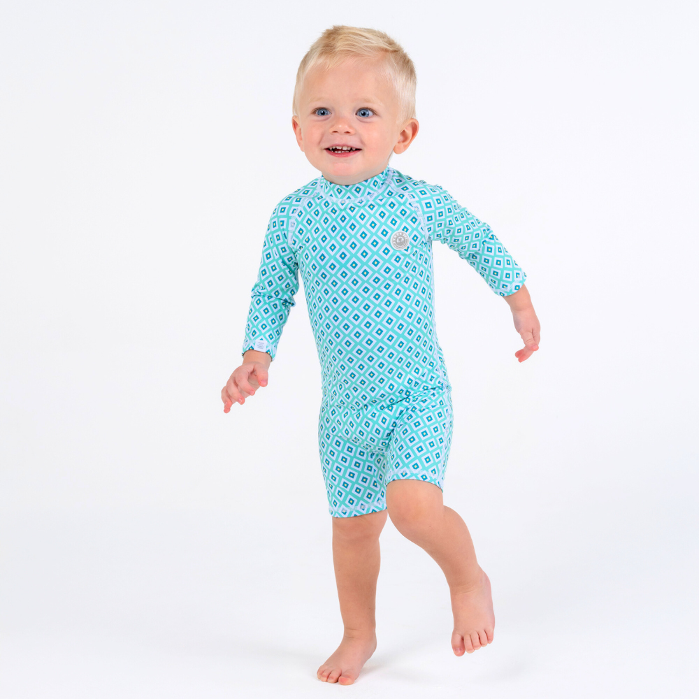 Badawii Beachwear - Baby Full Sleeves Swimsuit - Diamond Green