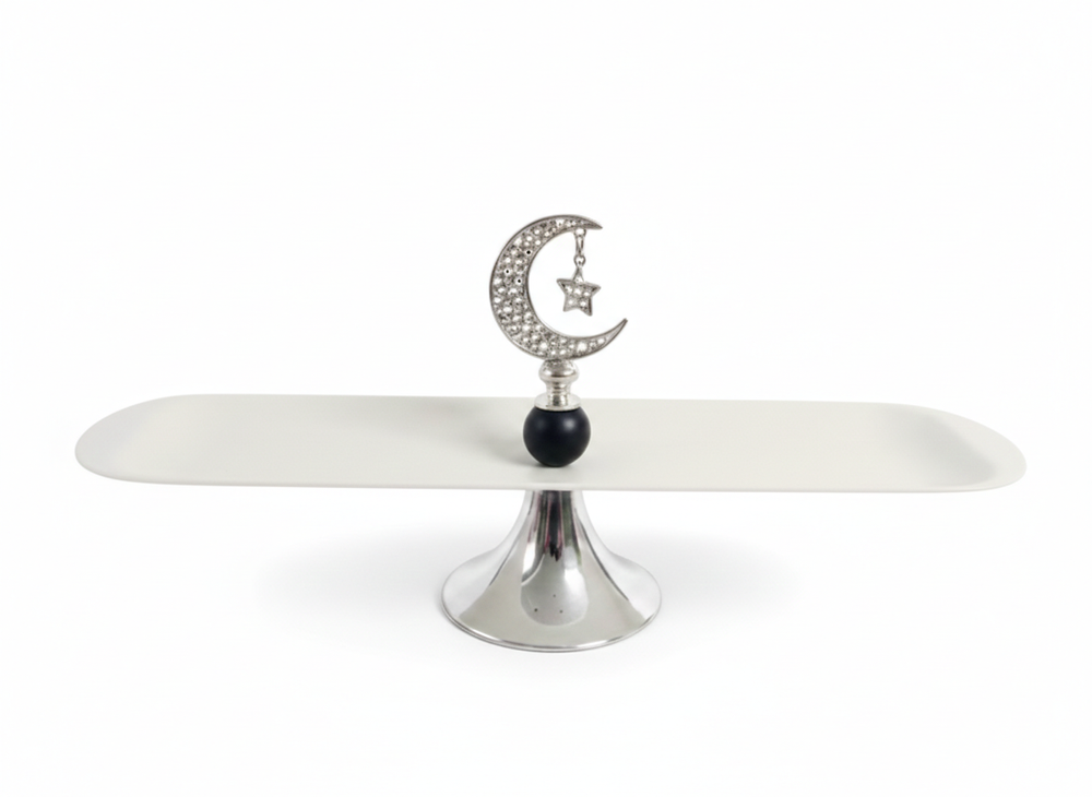 Mindset - Moon Dryfruit Tray - White/Black/Silver