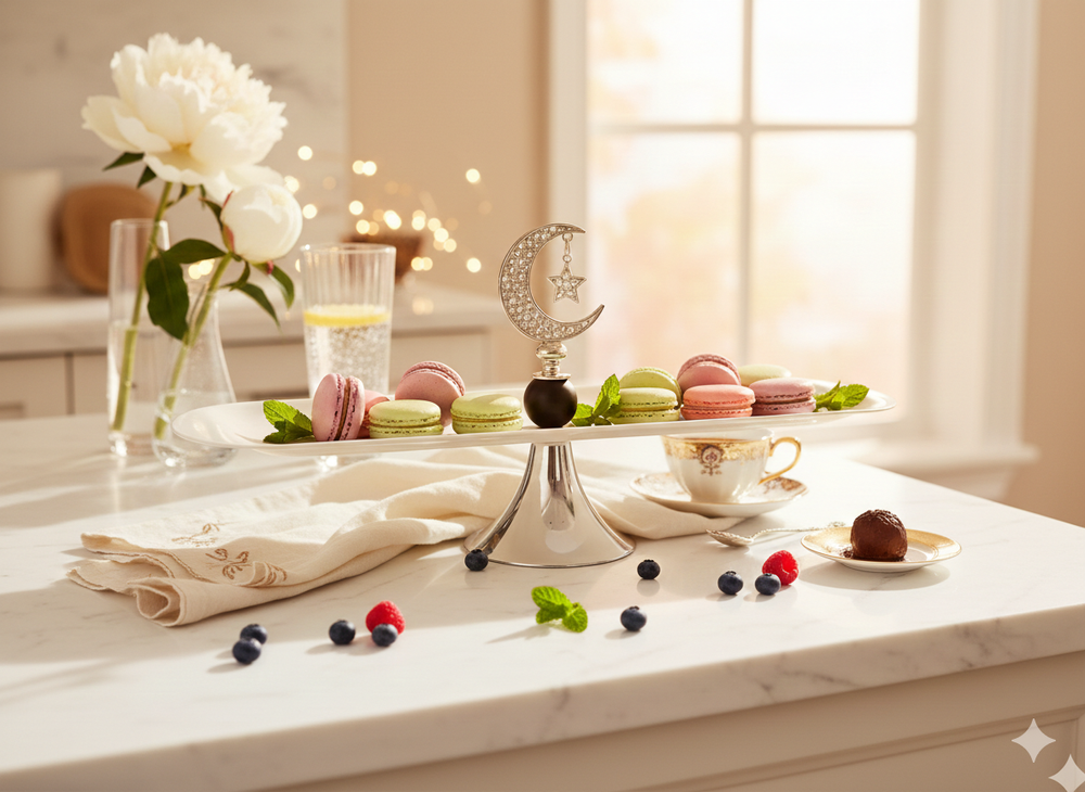 Mindset - Moon Dryfruit Tray - White/Black/Silver