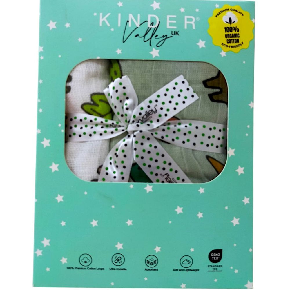 طقم كيندر فالي - ريكسي موسلين لفافة وقطعة قماش للتجشؤ