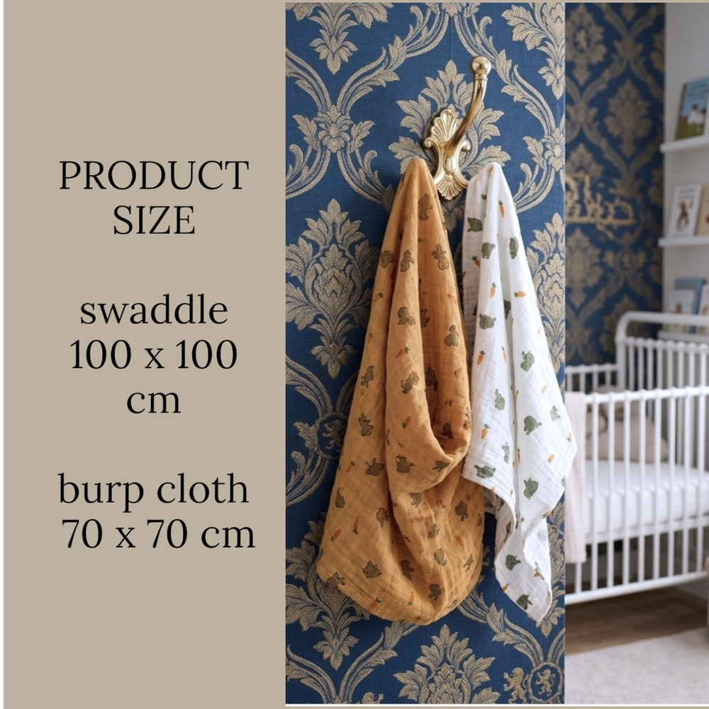 مجموعة كيندر فالي - سنو بول موسلين لفافة وقطعة قماش للتجشؤ