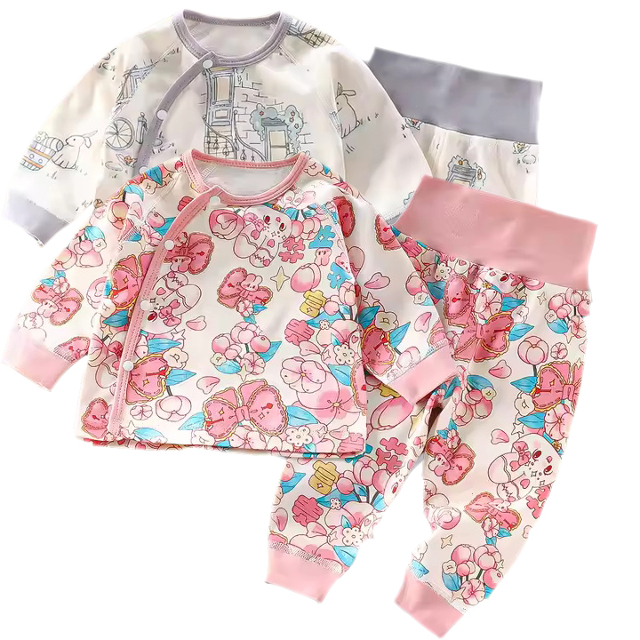 Kinder Valley - 4pc-Set - Cotton Pyjama Top & Pants - Rabbit Adventure/Floral
