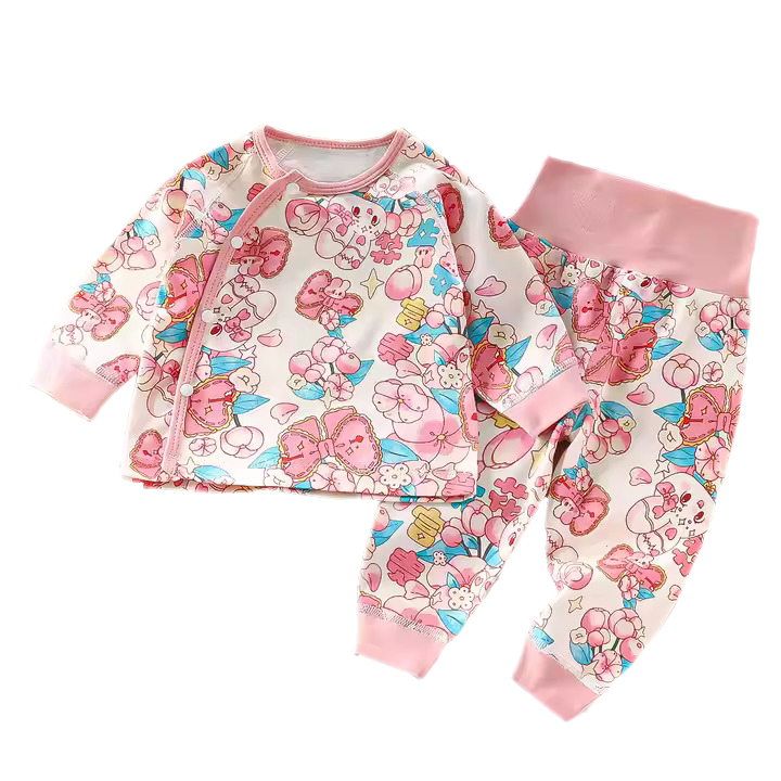 Kinder Valley - 4pc-Set - Cotton Pyjama Top & Pants - Rabbit Adventure/Floral