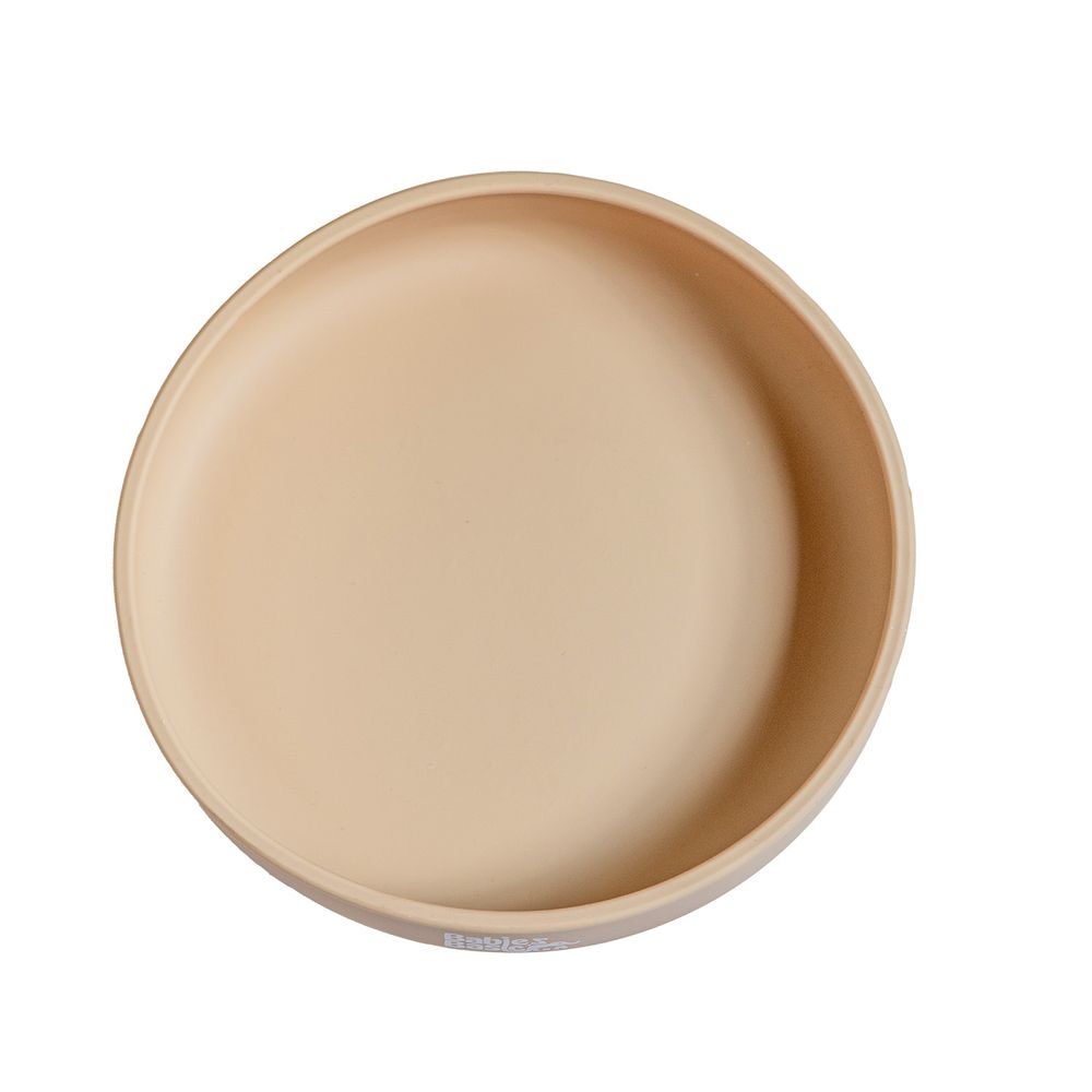 Babies Basic Baby Feeding Silicone Plate With Suction - Beige
