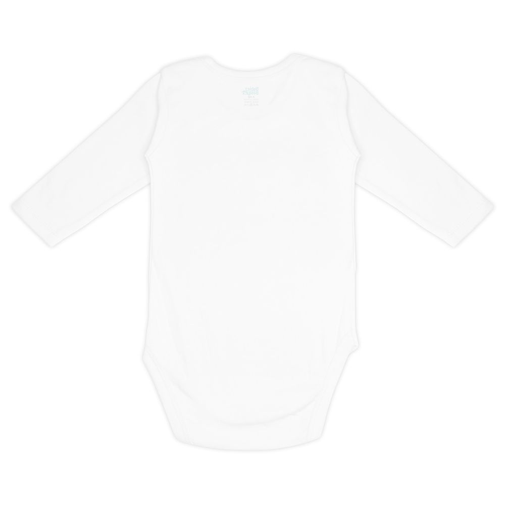 بيبيز بيسك - طقم تبان كم طويل قطن 100% - أبيض - 6 قطع