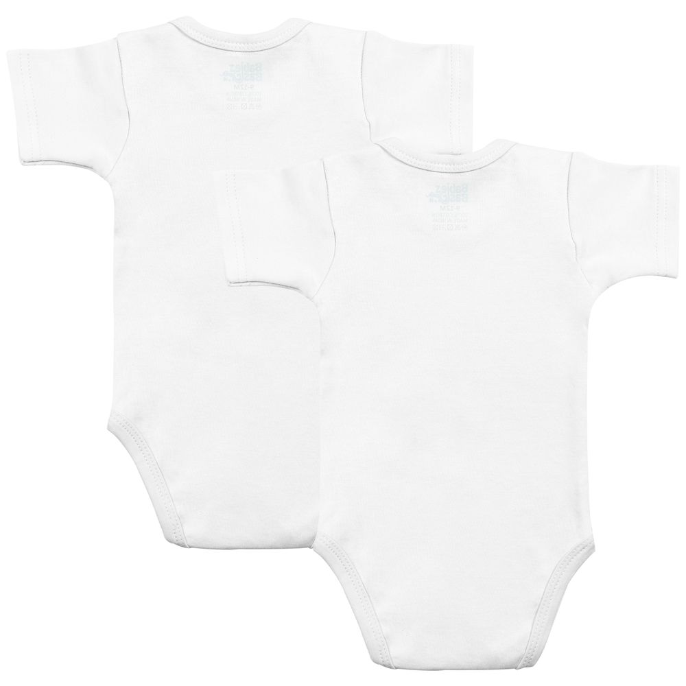 Babies Basic - 2pc-Set - Short Sleeves Bodysuit - White
