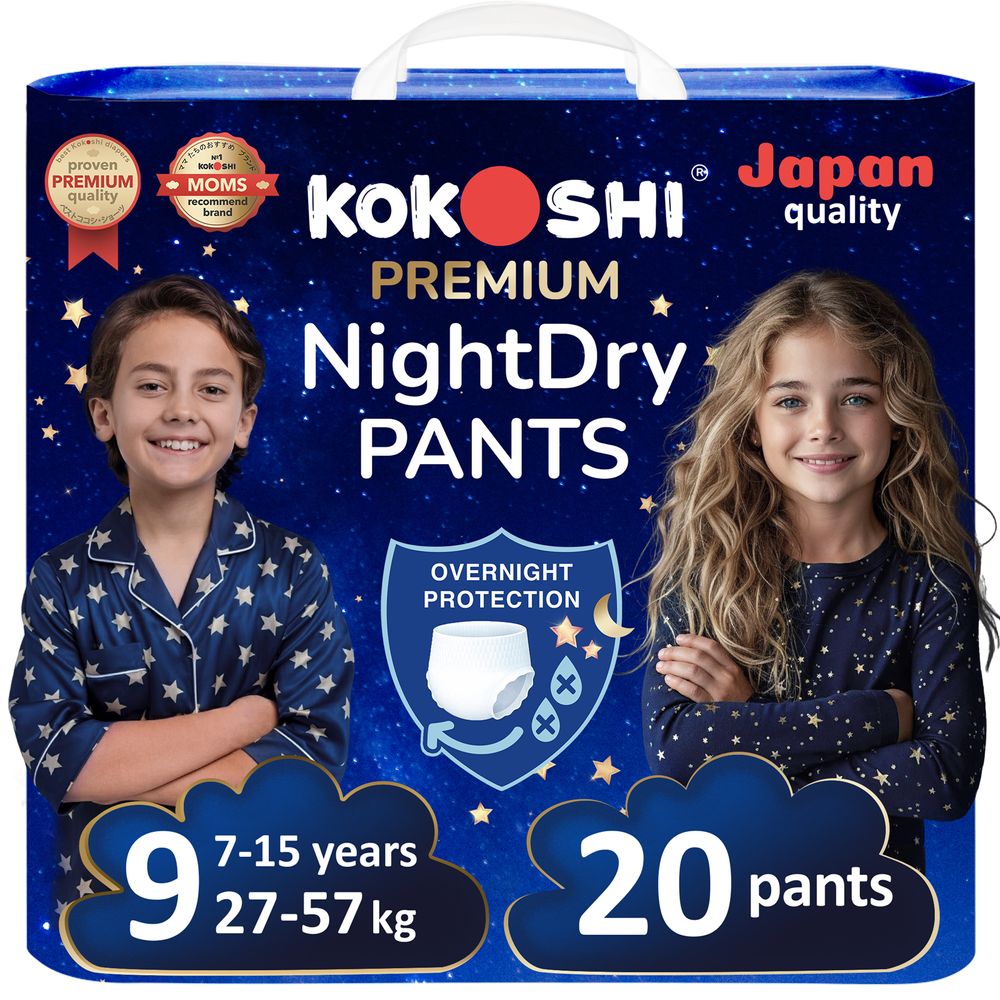 Kokoshi - Premium Night Dry Diaper Pants - Size 9 - 27-57 kg - 20 Pcs