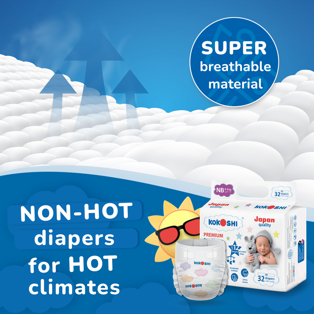 Kokoshi - Premium Baby Diapers - Size Newborn - 0-5 kg - Pack of 4 - 128 Pcs