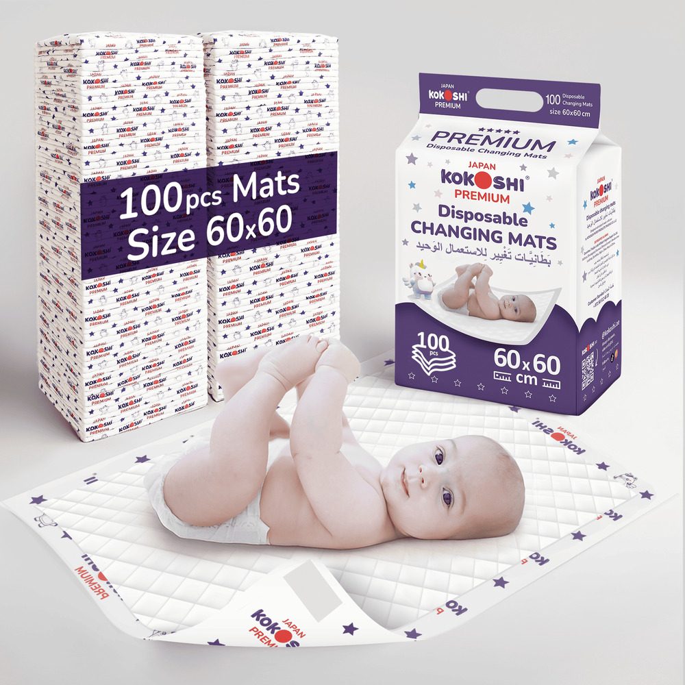 Kokoshi - Premium Disposable Baby Changing Mats - 60x60cm - 100pcs