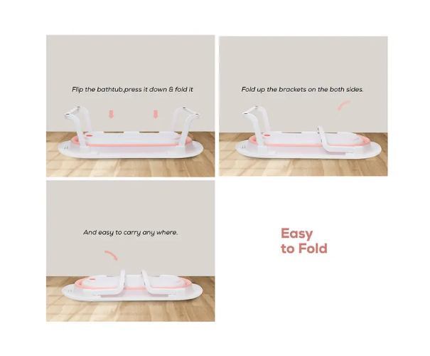 Bebesitos - Baby Foldable Anti Slip Bathtub - Coral Pink