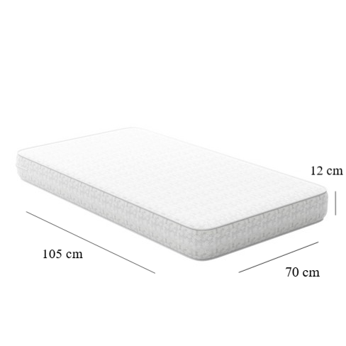 Bebesitos Baby Cot Mattress - White - 105 x 70 Cm