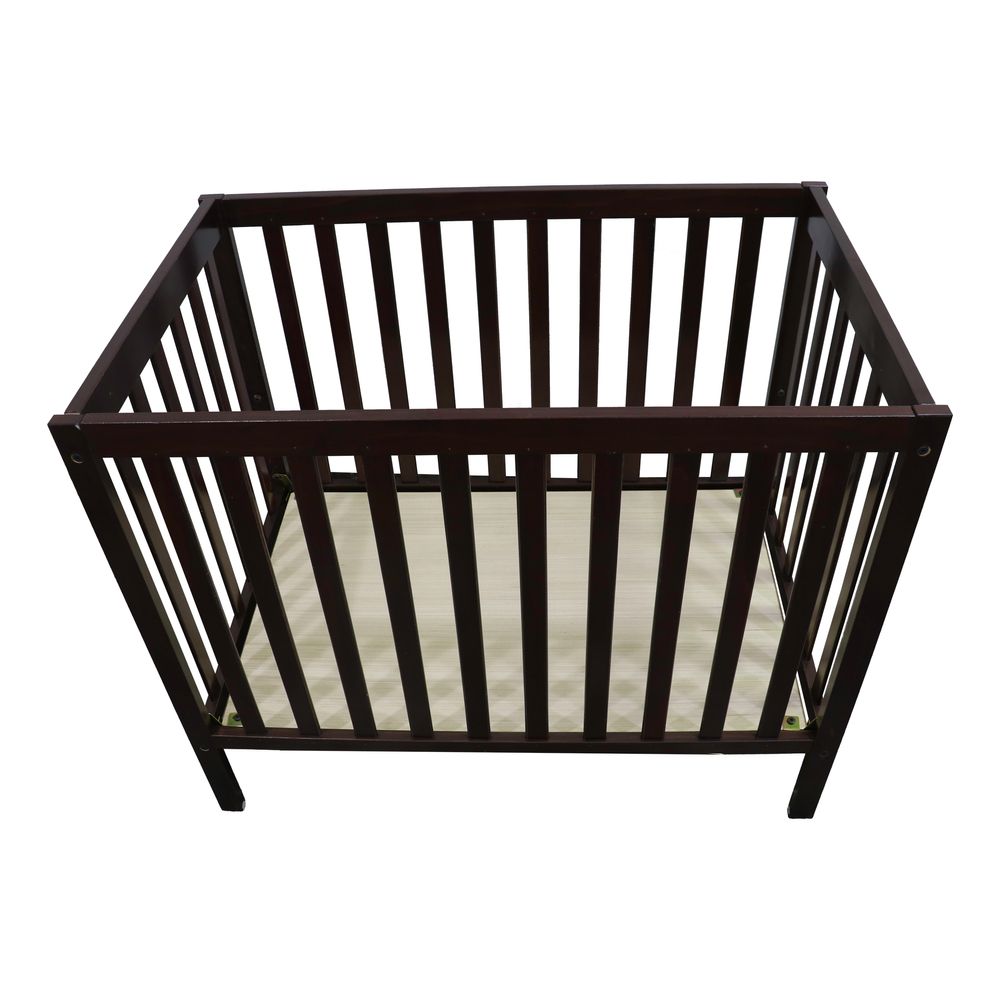 Bebesitos ClassiComfort Wooden Baby Crib - Dark Brown
