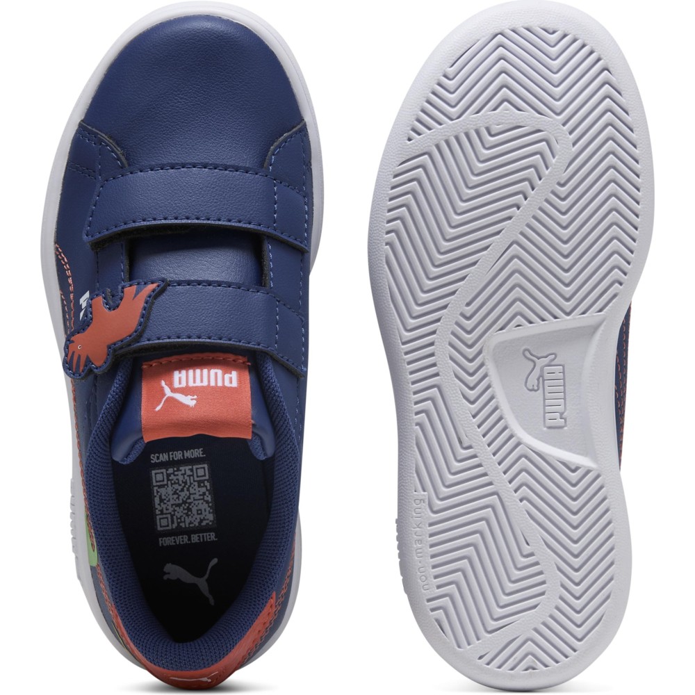 بوما - حذاء رياضي للأولاد Smash 3.0 Dino - لون أزرق جوهرة