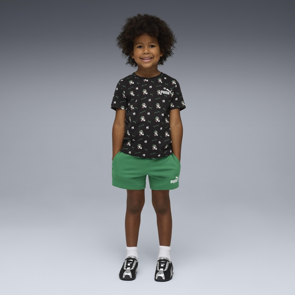 بوما - طقم تي شيرت وشورت سوبر بوما - أسود وأخضر - قطعتين